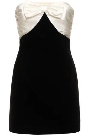 Alessandra Rich Vestito Senza Spalline In Velluto