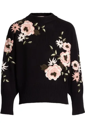 Elie saab Maglia Girocollo In Lana Con Ricami