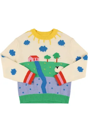 Stella McCartney Maglia In Lana E Cotone A Intarsio