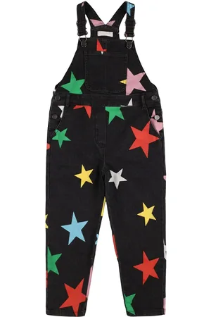 Stella McCartney Salopette In Denim Di Cotone Stampato