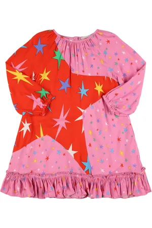 Stella McCartney Vestito In Twill Di Viscosa Stampato