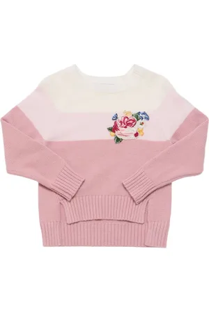 MONNALISA Maglia In Misto Lana Con Ricami