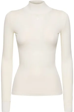 Courrèges Top In Maglia Di Misto Viscosa / Logo
