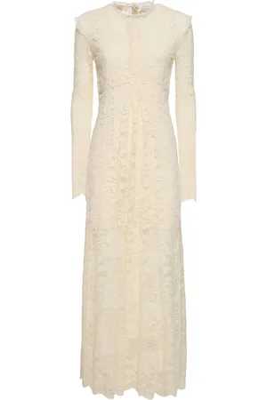 Paco rabanne Vestito Lungo In Jersey Di Pizzo Stretch