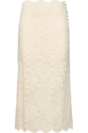 Paco rabanne Gonna Midi In Pizzo Stretch