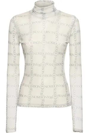 J.W.Anderson Top Collo Alto In Techno Jersey Con Logo