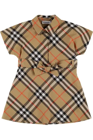 Burberry Vestito In Popeline Di Cotone Check
