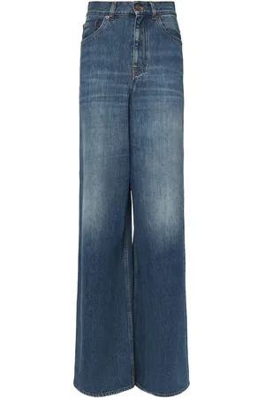 Chloé Jeans Larghi Vita Alta In Denim