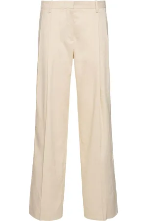 Helmut Lang Pantaloni In Misto Lino Con Doppia Pince