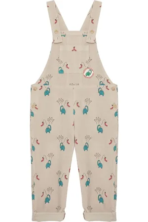 Weekend House Kids Salopette In Cotone Organico Stampato A Costine