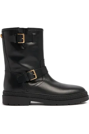VERSACE Stivali Biker In Pelle