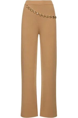 Paco rabanne Pantaloni In Maglia Di Lana E Cashmere Con Catena