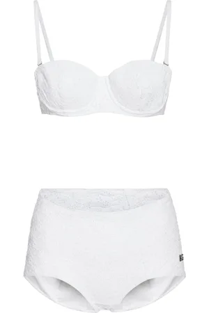 Dolce & Gabbana Set Bikini Con Ricami In Sangallo