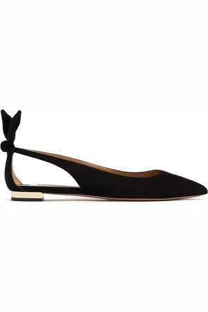 Aquazzura Ballerine Bow Tie In Camoscio 10mm