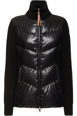 Moncler Cardigan Imbottito In Misto Lana Con Zip