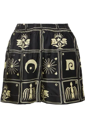Nanushka Shorts Exter In Twill Di Seta Stampata