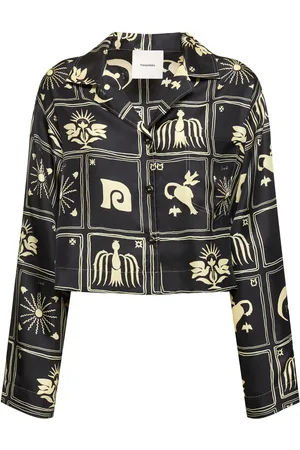 Nanushka Camicia Vally In Twill Di Seta Stampata