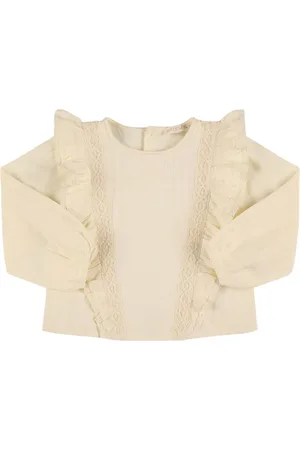 Louise Misha T-shirt In Gauze Di Cotone Organico Con Ricami
