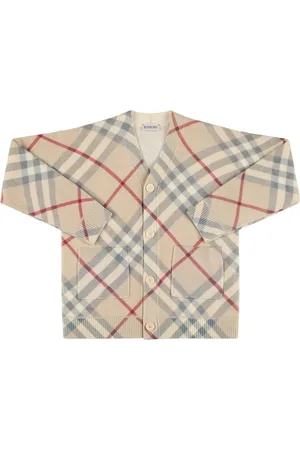 Burberry Cardigan In Maglia Di Lana Check