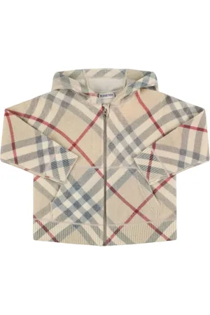Burberry Cardigan In Lana Check Con Zip