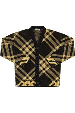 Burberry Cardigan In Maglia Di Cotone Check