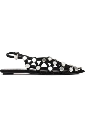 The Attico Ballerine Grid In Camoscio 10mm