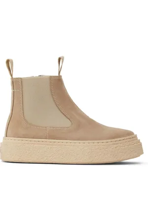 Maison Margiela Stivali In Camoscio Con Zip E Logo