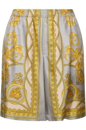 VERSACE Shorts In Seta Stampa Barocco