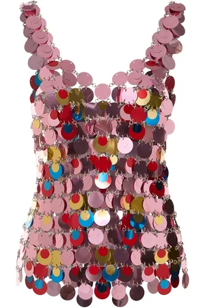 Paco rabanne Top In Mesh Con Paillettes