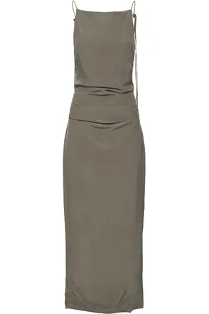 St Agni Vestito Lungo In Crepe Di Seta