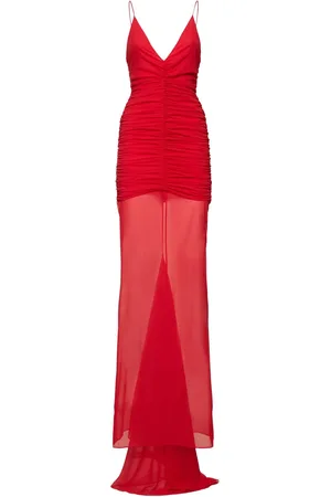 GIUSEPPE DI MORABITO Vestito Lungo In Chiffon Di Seta Stretch