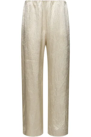 Nanushka Pantaloni Larghi In Raso Craclé Brenda