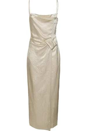 Nanushka Vestito Midi Briar In Raso Craclé