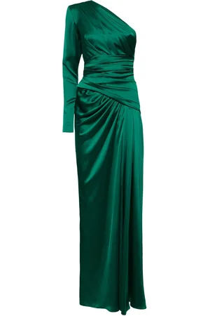 Zuhair Murad Vestito Monospalla In Raso Drappeggiato