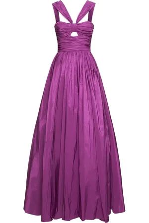 Zuhair Murad Vestito In Taffetà Drappeggiato Con Cutout