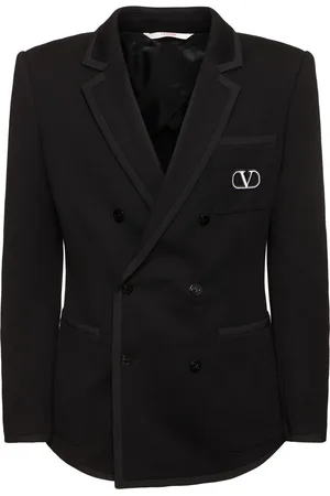 VALENTINO Blazer Vlogo In Cotone Con Cuciture