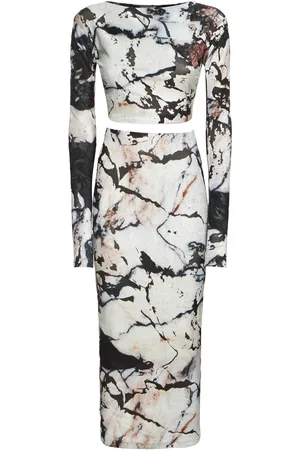Roberto Cavalli Top E Gonna Marmo In Ciniglia Stampata