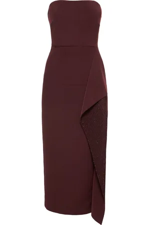 Roland Mouret Vestito Midi Senza Spallini Con Ruches