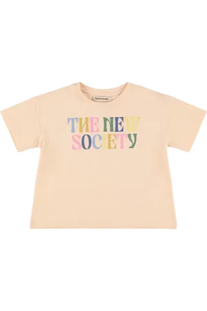 The New Society T-shirt In Jersey Di Cotone Stampato