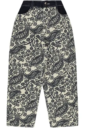 The New Society Pantaloni In Drill Di Cotone Stampato