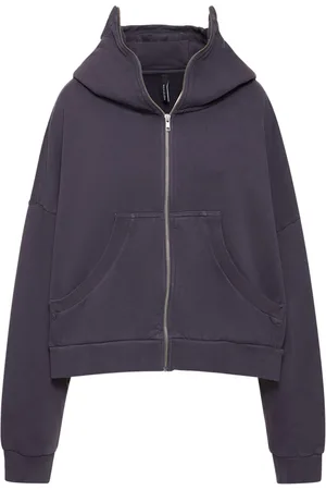 Entire Studios Felpa In Cotone Washed Con Zip E Cappuccio