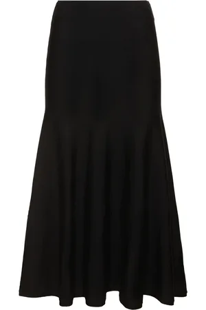 Khaite Gonna Midi Mayu In Maglia Di Misto Lana
