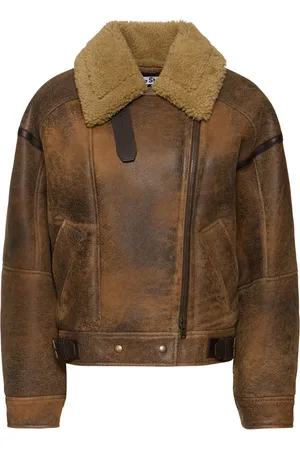 Acne Studios Giacca Lakota In Pelle E Shearling