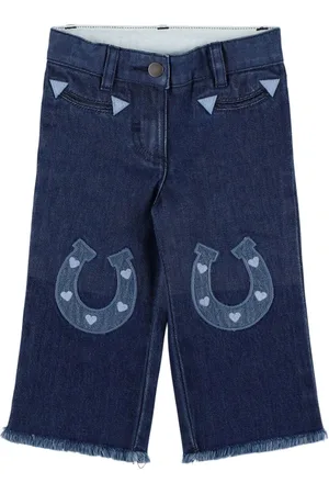 Stella McCartney Pantaloni In Denim Di Cotone Con Ricamo