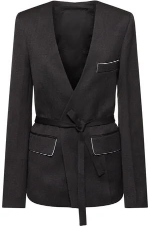 Victoria Beckham Blazer In Lana Senza Colletto