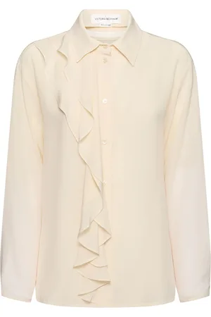 Victoria Beckham Camicia In Seta Con Ruches