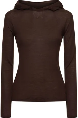 Courrèges Maglia Sottile In Lana Con Cappuccio
