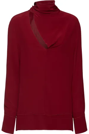 Victoria Beckham Top In Seta Con Scollo A Sciarpa Drappeggiato