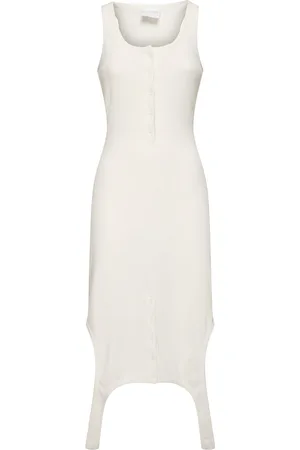 Courrèges Vestito Lungo Reversed In Maglia A Costine