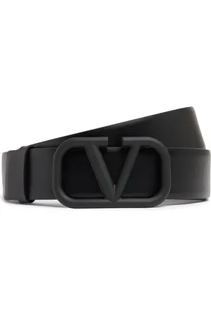 VALENTINO GARAVANI Cintura In Pelle Con Fibbia A V 4cm